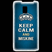 Coque LG P990 Keep Calm and Miskine Bleu