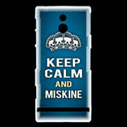 Coque Sony Xperia P Keep Calm and Miskine Bleu