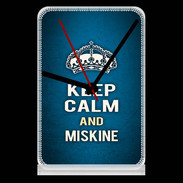 Pendule de bureau Keep Calm and Miskine Bleu