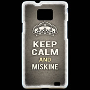 Coque Samsung Galaxy S2 Keep Calm and Miskine Gris