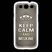 Coque Samsung Galaxy S3 Keep Calm and Miskine Gris