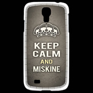 Coque Samsung Galaxy S4 Keep Calm and Miskine Gris