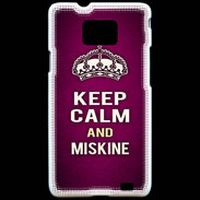 Coque Samsung Galaxy S2 Keep Calm and Miskine Rose
