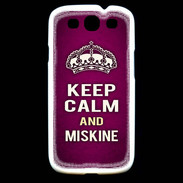 Coque Samsung Galaxy S3 Keep Calm and Miskine Rose