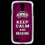 Coque Samsung Galaxy S4 Keep Calm and Miskine Rose