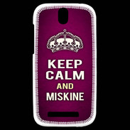 Coque HTC One SV Keep Calm and Miskine Rose