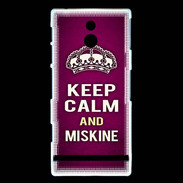 Coque Sony Xperia P Keep Calm and Miskine Rose