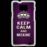 Coque Samsung Galaxy S2 Keep Calm and Miskine Violet