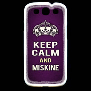 Coque Samsung Galaxy S3 Keep Calm and Miskine Violet