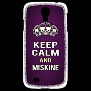 Coque Samsung Galaxy S4 Keep Calm and Miskine Violet