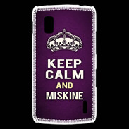 Coque LG Nexus 4 Keep Calm and Miskine Violet