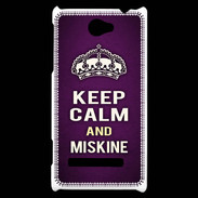 Coque HTC Windows Phone 8S Keep Calm and Miskine Violet