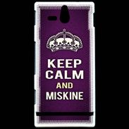 Coque Sony Xperia U Keep Calm and Miskine Violet