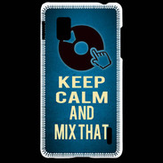Coque LG Optimus G Keep Calm and Mix that Bleu