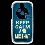 Coque HTC One SV Keep Calm and Mix that Bleu