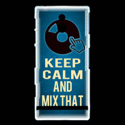 Coque Sony Xperia P Keep Calm and Mix that Bleu