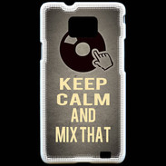 Coque Samsung Galaxy S2 Keep calm and Mix That Gris
