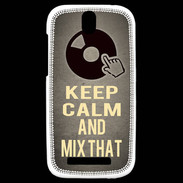 Coque HTC One SV Keep calm and Mix That Gris