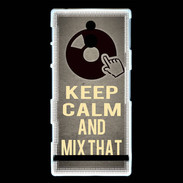 Coque Sony Xperia P Keep calm and Mix That Gris