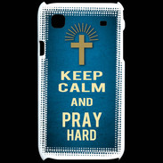 Coque Samsung Galaxy S Keep Calm and Pray Christian Bleu
