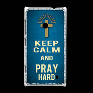 Coque Nokia Lumia 520 Keep Calm and Pray Christian Bleu