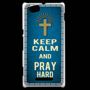 Coque Sony Xperia M Keep Calm and Pray Christian Bleu