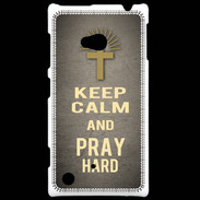 Coque Nokia Lumia 720 Keep Calm and Pray Christian Gris