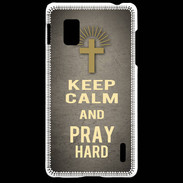 Coque LG Optimus G Keep Calm and Pray Christian Gris