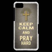 Coque Blackberry Z10 Keep Calm and Pray Christian Gris
