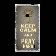 Coque Nokia Lumia 520 Keep Calm and Pray Christian Gris