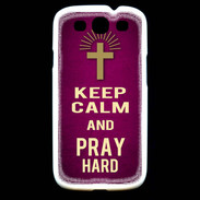 Coque Samsung Galaxy S3 Keep Calm and Pray Christian Rose