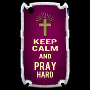 Coque Blackberry 8520 Keep Calm and Pray Christian Rose