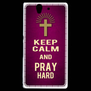 Coque Sony Xperia Z Keep Calm and Pray Christian Rose