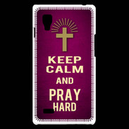 Coque LG Optimus L9 Keep Calm and Pray Christian Rose
