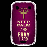 Coque Blackberry Bold 9900 Keep Calm and Pray Christian Rose