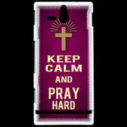 Coque Sony Xperia U Keep Calm and Pray Christian Rose