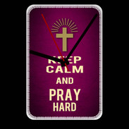 Grande pendule murale Keep Calm and Pray Christian Rose