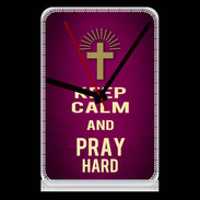 Pendule de bureau Keep Calm and Pray Christian Rose