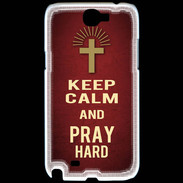 Coque Samsung Galaxy Note 2 Keep Calm and Pray Christian Rouge