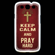 Coque Samsung Galaxy S3 Keep Calm and Pray Christian Rouge