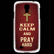 Coque Samsung Galaxy S4 Keep Calm and Pray Christian Rouge