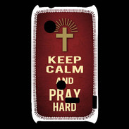 Coque Sony Xperia Typo Keep Calm and Pray Christian Rouge