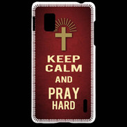 Coque LG Optimus G Keep Calm and Pray Christian Rouge