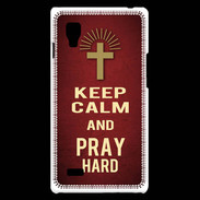 Coque LG Optimus L9 Keep Calm and Pray Christian Rouge