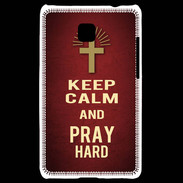 Coque LG Optimus L3 II Keep Calm and Pray Christian Rouge