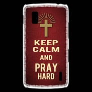 Coque LG Nexus 4 Keep Calm and Pray Christian Rouge