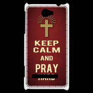 Coque HTC Windows Phone 8S Keep Calm and Pray Christian Rouge
