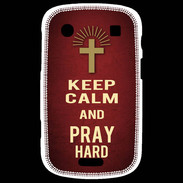 Coque Blackberry Bold 9900 Keep Calm and Pray Christian Rouge