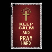 Coque iPadMini Keep Calm and Pray Christian Rouge