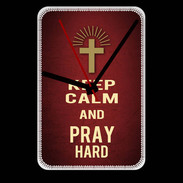 Grande pendule murale Keep Calm and Pray Christian Rouge